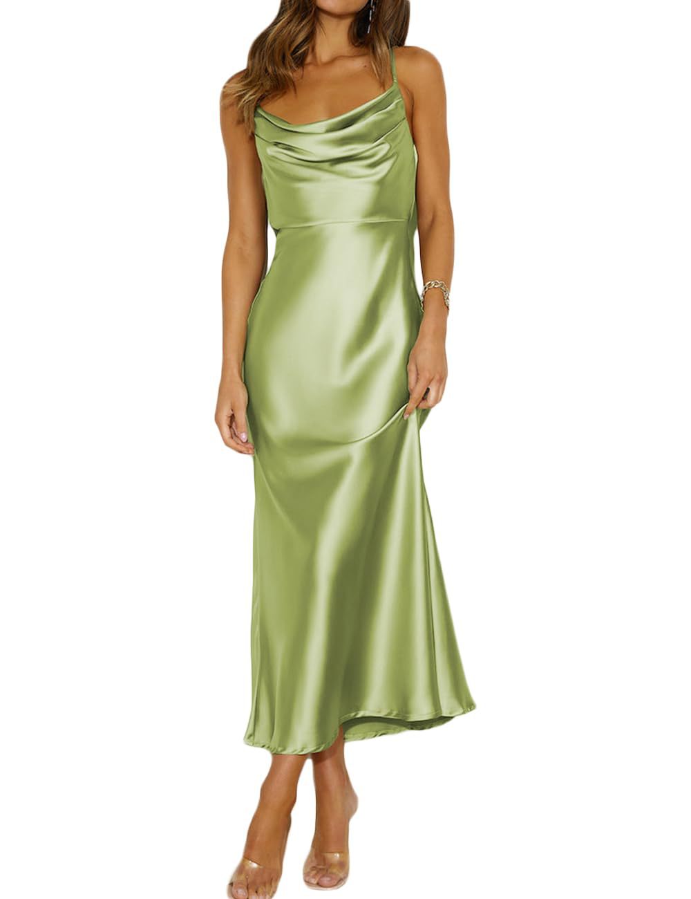 Fashionable Shoulder Straps Slim-fit Sexy Backless Lace-up Long Dress Robe