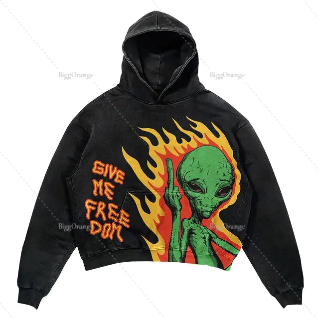 Punk Design Hoodie - Harajuku Streetwear Y2K Fashion