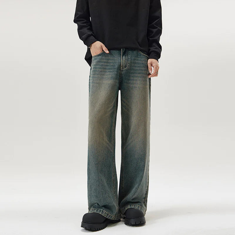 Straight-Leg Denim Jeans