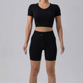 Running Training Padded Bra Quick-Drying Ribbed Womens Yoga Outfit Set