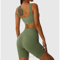 Seamless Knitted Sports Short-Sleeve Shorts Yoga Wear Yoga Set For Women