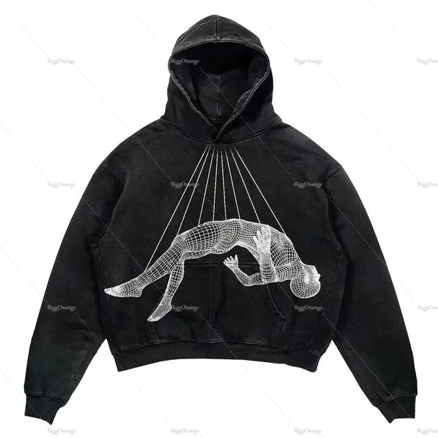Punk Design Hoodie - Harajuku Streetwear Y2K Fashion