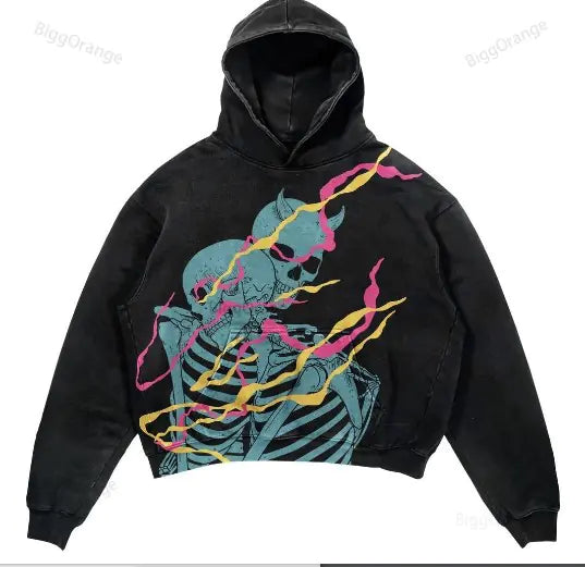 Punk Design Hoodie - Harajuku Streetwear Y2K Fashion